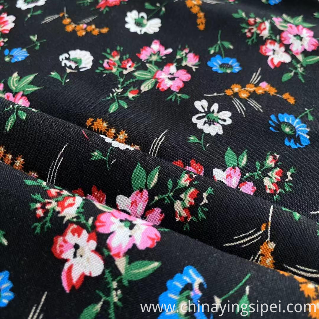 Original 105gsm elegant flower print 100% rayon fabric for dress 30s